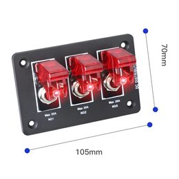 Panel s 3x spínačem 12/24V