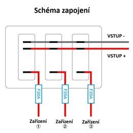 Panel s 3x spínačem 12/24V