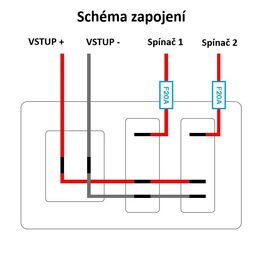 Panel s 2x spínačem + 2x USB + voltmetr