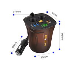 Dvojitá CL zásuvka s 3x USB+voltmetrem do držáku nápojů