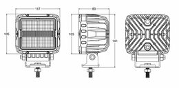LED světlo obdélníkové bílé/oranžové, 60W, 105x117mm, ECE R65