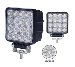 LED světlo hranaté, bílé/oranžové, 16x3W/16x1W, 117x117mm, ECE R10