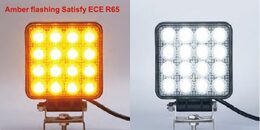 LED světlo hranaté, bílé/oranžové, 16x3W/16x1W, 117x117mm, ECE R10