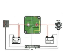Automatické relé pro dobíjení druhé baterie 12V/140A s voltmetrem