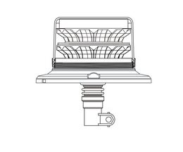 LED maják, 12-24V, 24xLED zelený, na hrot
