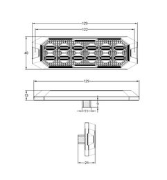 PROFI výstražné LED světlo vnější, červeno-modré, 12-24V, ECE R10