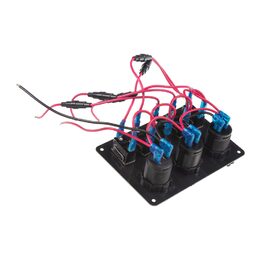 Panel s 5x spínači + 2x USB/Voltmetr a CL zásuvka, 12/24V