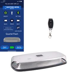 AKU LED rampa oranžová+bílá, APP, magnet, 12-24V, 304mm, ECE R65 R10