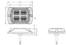 PREDATOR 16x1W LED, 12-24V, oranžový, ECE R65