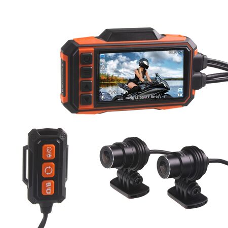 Motocyklová DUAL FULL HD kamera, 3" LCD, IP67 s GPS