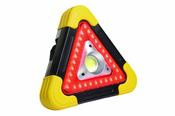 Výstražný LED trojúhelník s COB diodou, solární, Carmotion