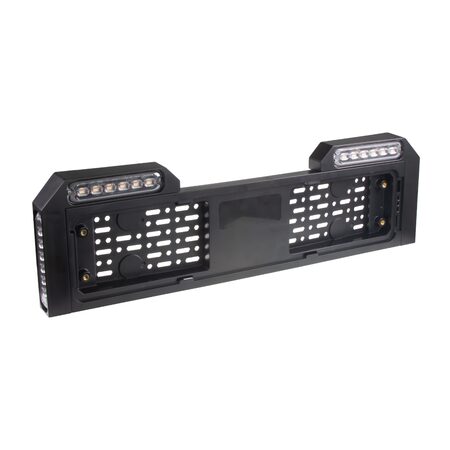 4x PREDATOR 6x4W LED pod SPZ, 12-24V, prohnuté, oranžové, ECE R65