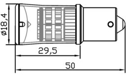 TURBO LED 12-24V s paticí BA15S, 48W bílá