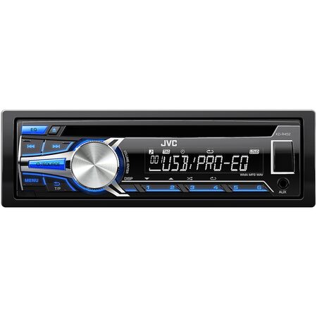 JVC autorádio s CD, MP3, USB,modré podsvícená tlačítka, připoj pro Bluetooth adaptér