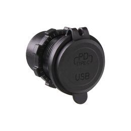 USB nabíječka QC3.0 + USB-C, zelené podsvícení