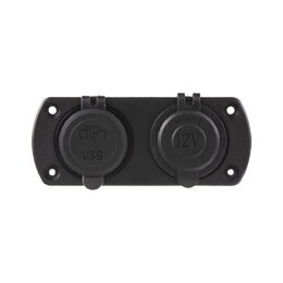 Dvojitá zásuvka do panelu 1x CL + 2x nabíječka USB voděodolná