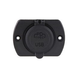 2x USB zásuvka v panelu USB QC3.0 + USB-C