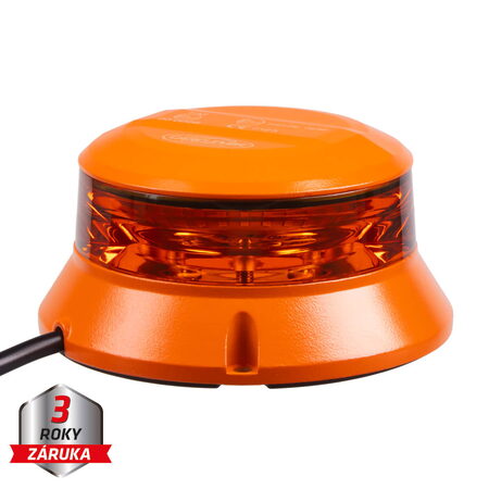 Robustní oranžový LED maják, oranž.hliník, 36W, ECE R65