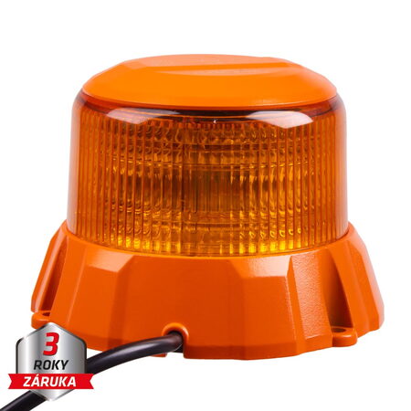 Robustní oranžový LED maják, oranž.hliník, 48W, ECE R65