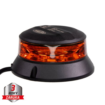 Robustní oranžový LED maják, černý hliník, 36W, ECE R65