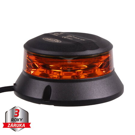 Robustní oranžový LED maják, černý hliník, 36W, ECE R65