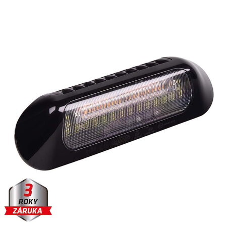 LED světlo nástěnné s výstražným světlem, černé, 48W, ECE R65