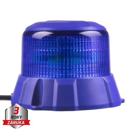 Robustní modrý LED maják, modrý hliník, 48W, ECE R65