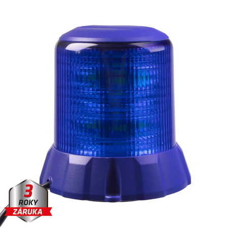 Robustní modrý LED maják, modrý hliník, 96W, ECE R65