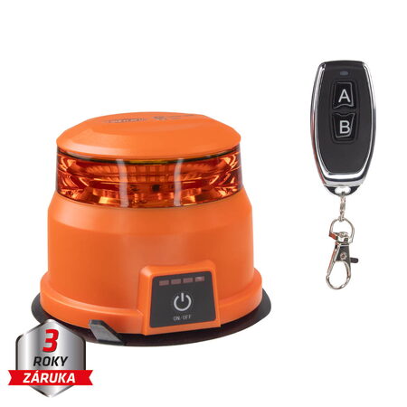 AKU LED maják, oranžový, dálkové ovládání, magnet, ECE