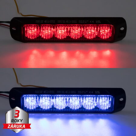 PROFI výstražné LED světlo vnější, červeno-modré, 12-24V, ECE R65