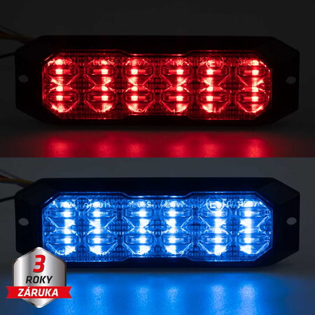 PROFI výstražné LED světlo vnější, červeno-modré, 12-24V, ECE R10