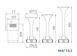 FIAMM M4/TA3 3-tónová fanfára s kompresorem, 12v