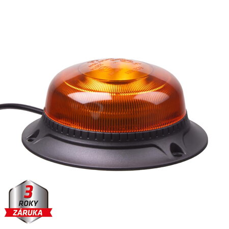 LED maják, 12-24V, 18xLED oranžový, pevná montáž, ECE R65