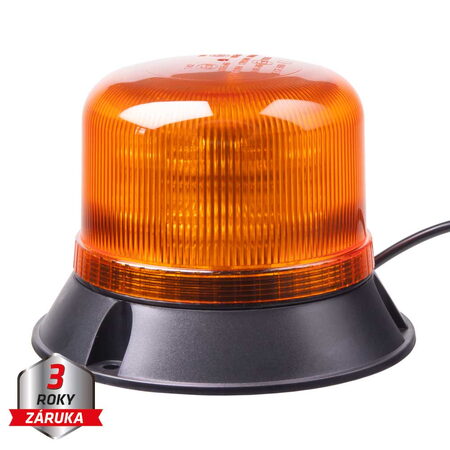 LED maják, 12-24V, 16x5W LED oranžový, pevná montáž, ECE R65
