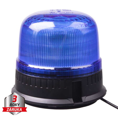 LED maják, 12-24V, 24xLED modrý, magnet, ECE R65