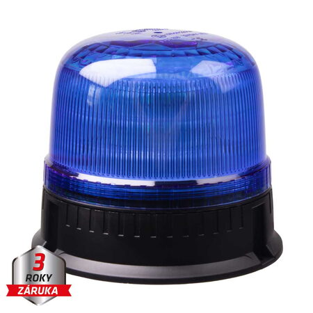 LED maják, 12-24V, 24xLED modrý, pevná montáž, ECE R65