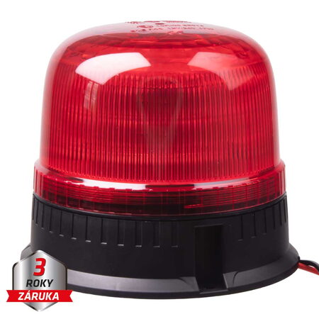 LED maják, 12-24V, 24xLED červený, pevná montáž, ECE R65