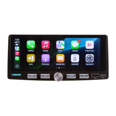 1DIN autorádio s 6,86" LCD, Android, WI-FI, GPS, CarPlay, Bluetooth, 3xUSB 1xUSB-C