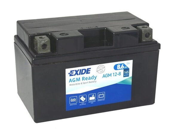 Motobaterie EXIDE BIKE AGM Ready 8,6Ah, 12V, AGM12-8 (YTZ10-BS)