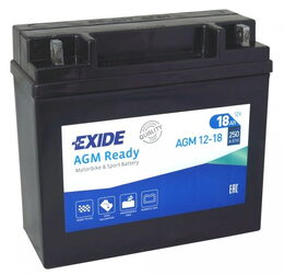 Motobaterie EXIDE BIKE AGM Ready 18Ah, 12V, AGM12-18 (GARDEN)