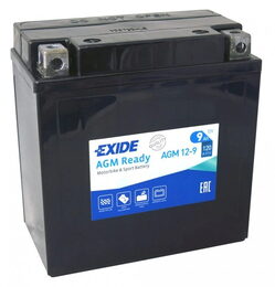 Motobaterie EXIDE BIKE AGM Ready 9Ah, 12V, AGM12-9 (YB9-B)