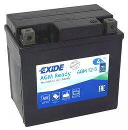 Motobaterie EXIDE BIKE AGM Ready 4Ah, 12V, AGM12-5 (YTX5L-BS)
