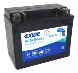 Motobaterie EXIDE BIKE AGM Ready 10Ah, 12V, AGM12-10 (YTX12-BS)