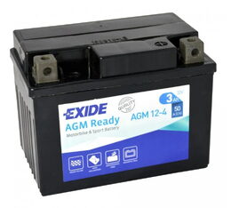 Motobaterie EXIDE BIKE AGM Ready 3Ah, 12V, AGM12-4 (YTX4L-BS)