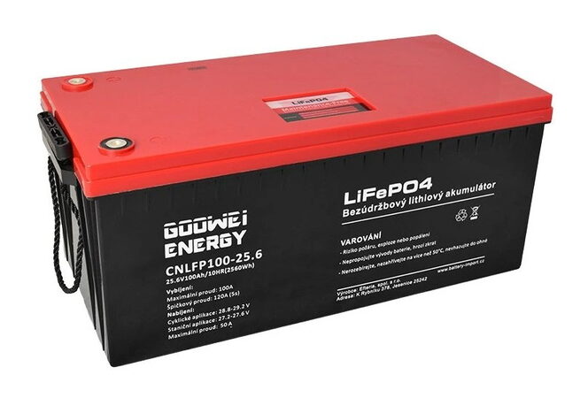 Trakční baterie GOOWEI ENERGY (LiFePO4) CNLFP100-25.6, 100Ah, 25.6V