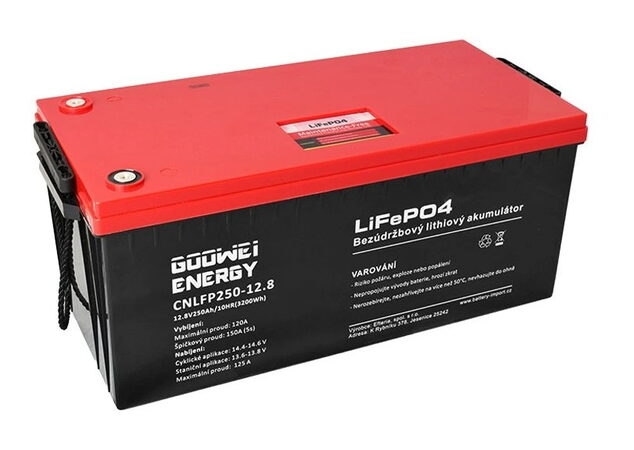 Trakční baterie GOOWEI ENERGY (LiFePO4) CNLFP250-12.8, 250Ah, 12.8V