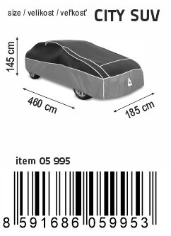 Ochranná plachta proti kroupám PREMIUM CITY SUV 460x185x145cm