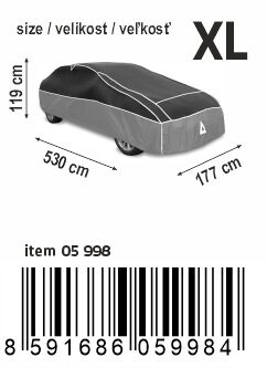 Ochranná plachta proti kroupám PREMIUM XL 530×177×119cm