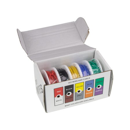 Sada kabelů 0,25mm2, 50 m (5 rolí x 10 m) v silikonové bužírce