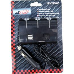 ROZTROJKA ZÁSUVKY ZAPALOVAČE + 2 USB
